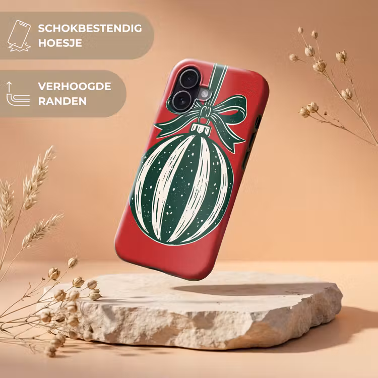 Telefoonhoesje Toughcase - Kerstbal - Kerst - Rood — 5