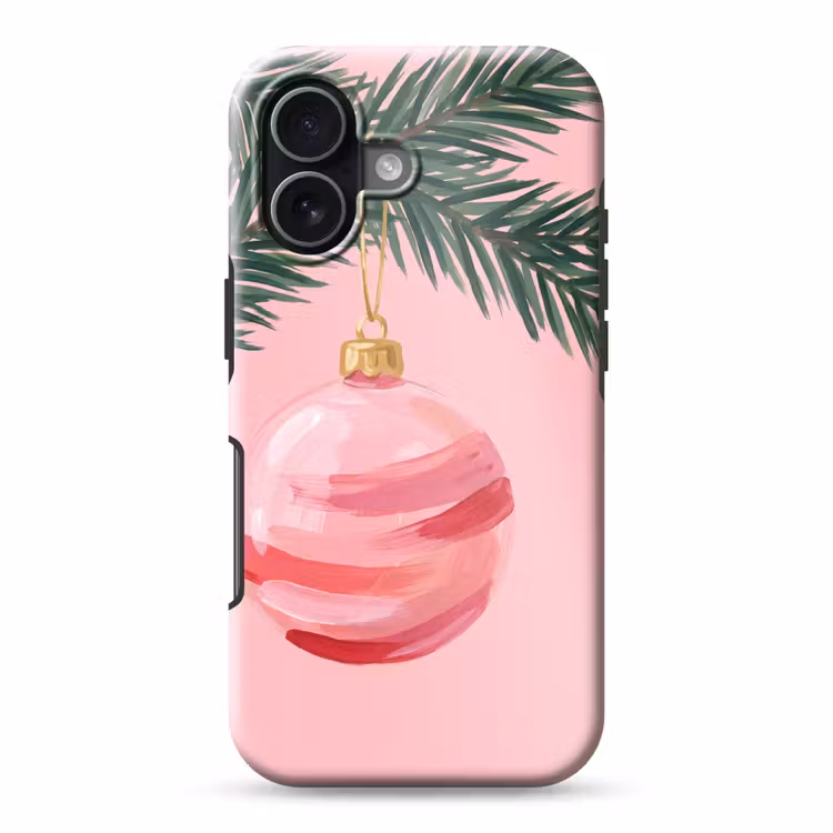 Telefoonhoesje Toughcase - Kerstbal - Roze - Kerst — 1