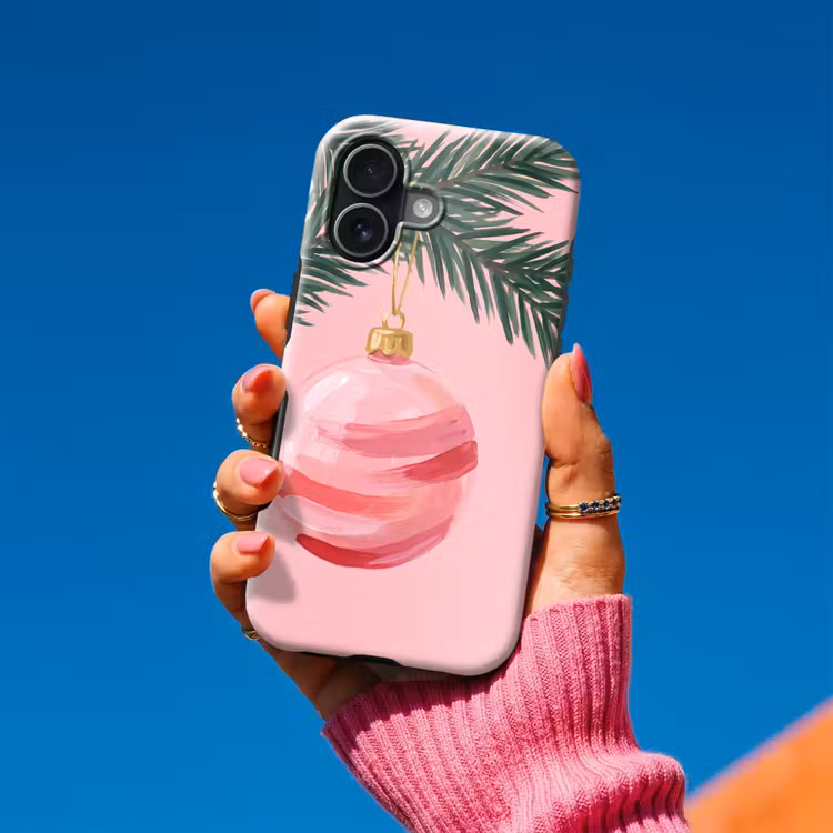 Telefoonhoesje Toughcase - Kerstbal - Roze - Kerst — 2