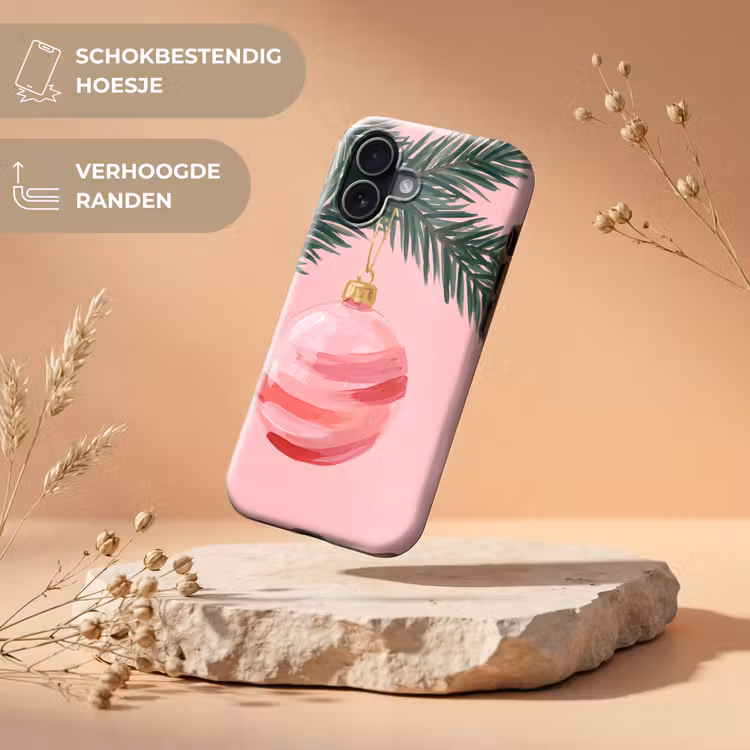 Telefoonhoesje Toughcase - Kerstbal - Roze - Kerst — 5
