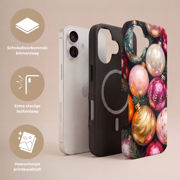 Telefoonhoesje Toughcase - Kerstballen - Kleurrijk - Feest — 3