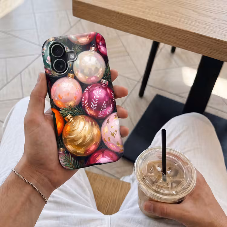 Telefoonhoesje Toughcase - Kerstballen - Kleurrijk - Feest — 4