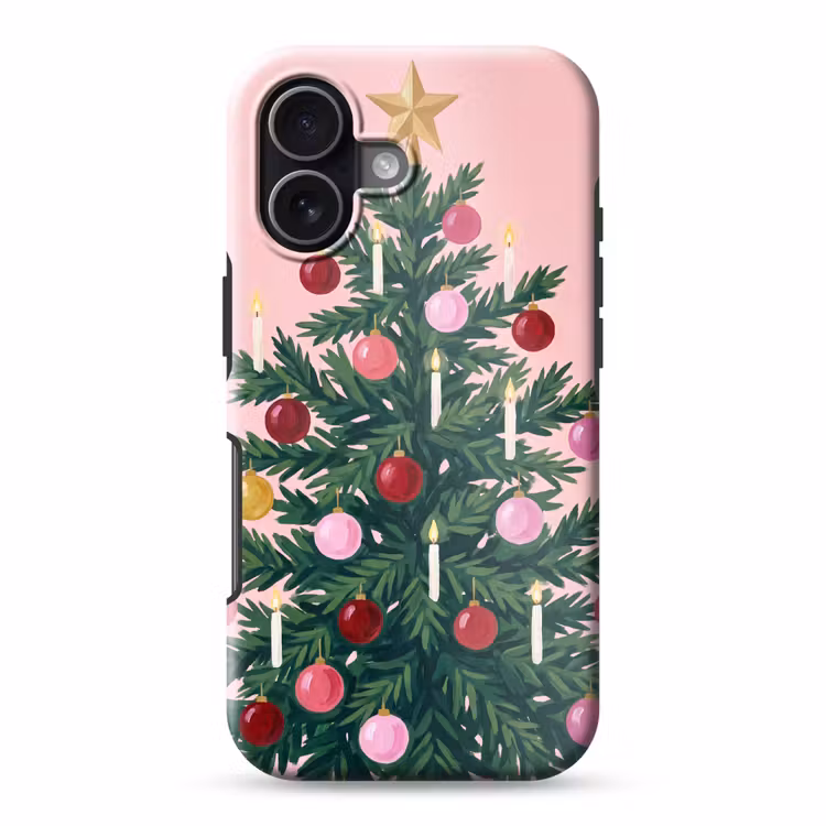 Telefoonhoesje Toughcase - Kerstboom - Kerst - Roze — 1
