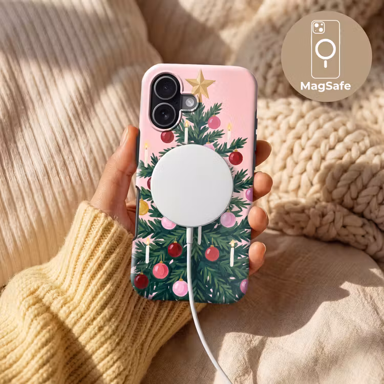 Telefoonhoesje Toughcase - Kerstboom - Kerst - Roze — 8
