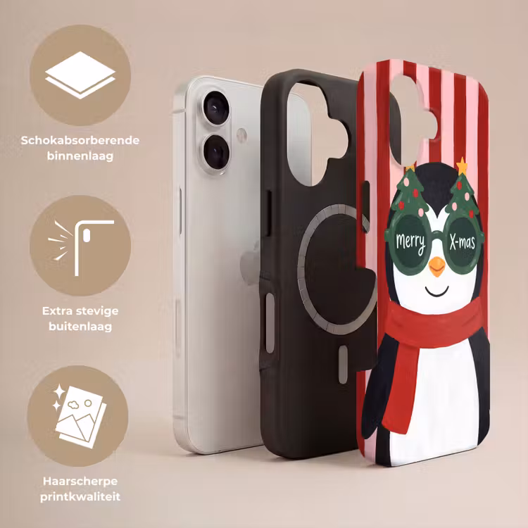 Telefoonhoesje Toughcase - Pinguïn - Kerst - Illustratie — 3