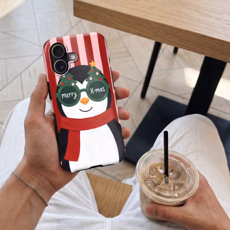 Telefoonhoesje Toughcase - Pinguïn - Kerst - Illustratie — 4