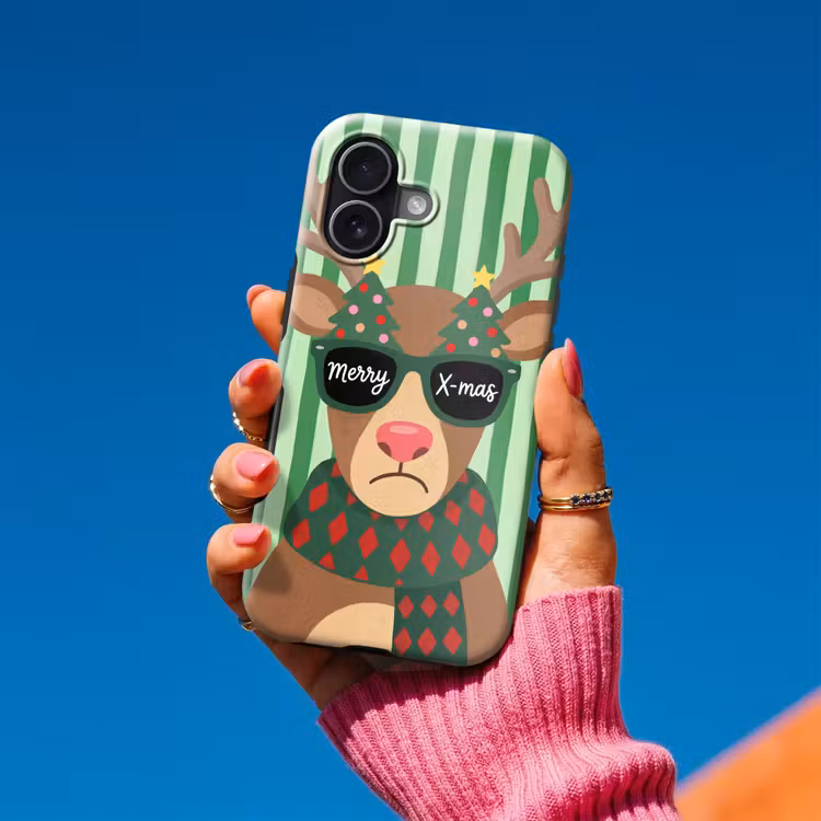 Telefoonhoesje Toughcase - Rendier - Kerst - Illustratie — 2