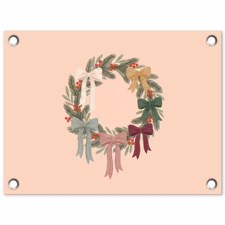 Tuinposter - Kerstkrans - Strikken - Kerst — 1