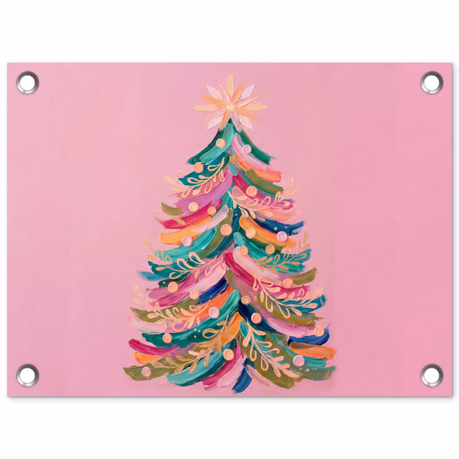 Tuinposter - Kerstboom - Abstract - Kleurrijk — 1