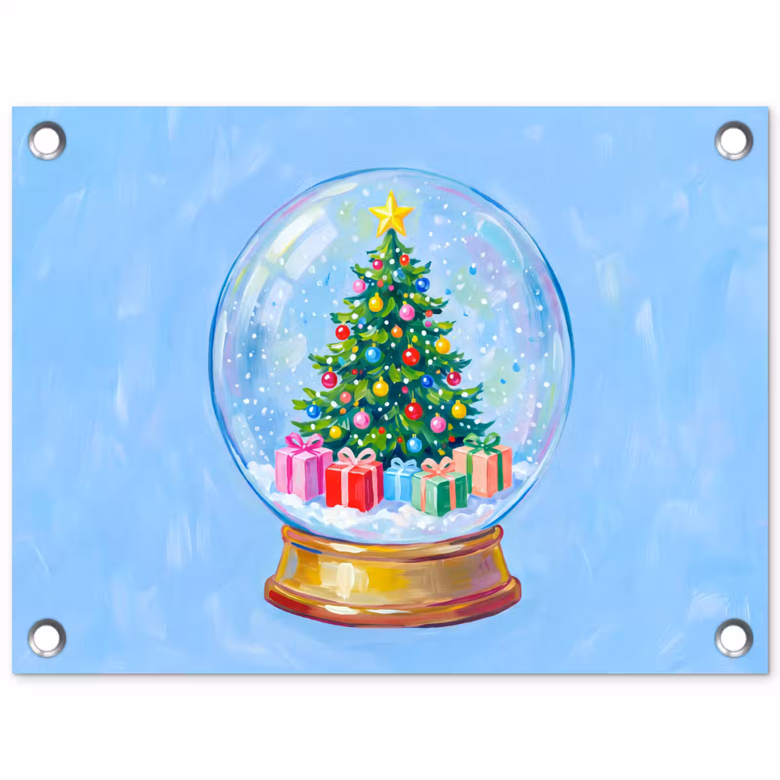 Tuinposter - Sneeuwbol - Kerst - Cadeaus — 1