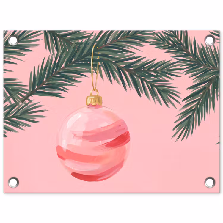 Tuinposter - Kerstbal - Roze - Kerst — 1