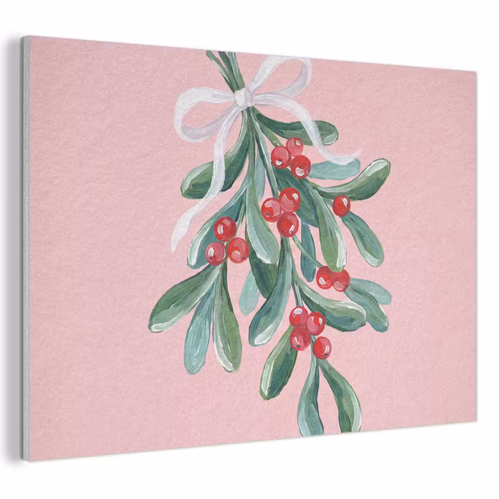 Akoestisch schilderij - Plant - Kerst - Roze — 1