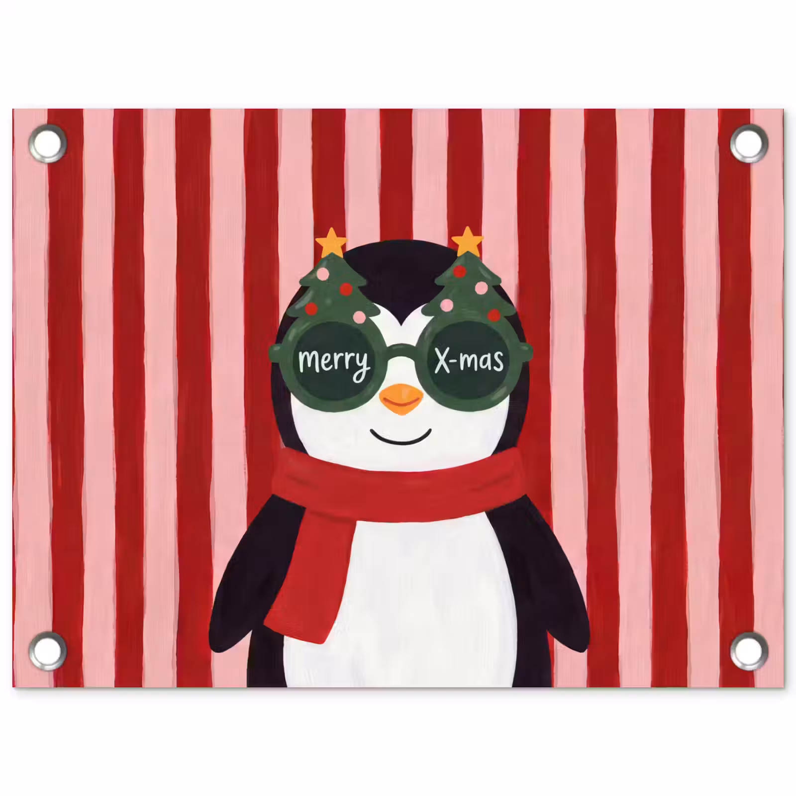 Tuinposter - Pinguïn - Kerst - Illustratie — 1