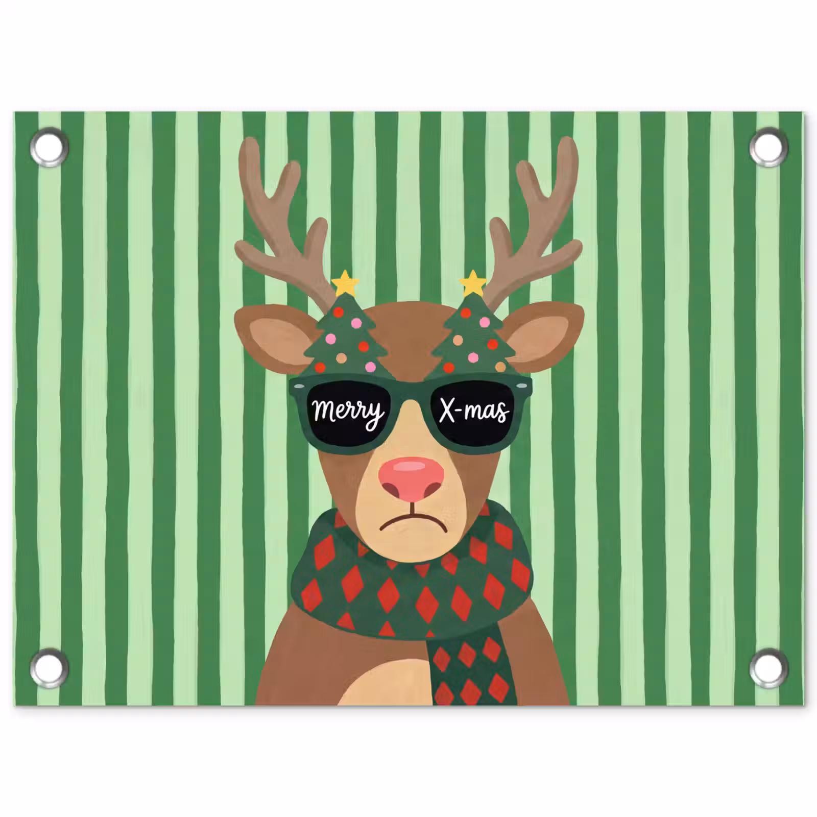 Tuinposter - Rendier - Kerst - Illustratie — 1