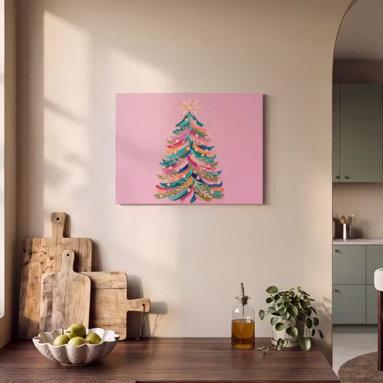 Akoestisch schilderij - Kerstboom - Abstract - Kleurrijk — 3