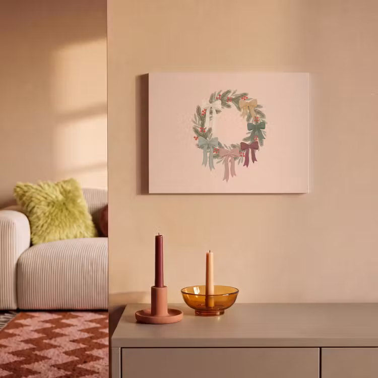 Akoestisch schilderij - Kerstkrans - Strikken - Kerst — 2