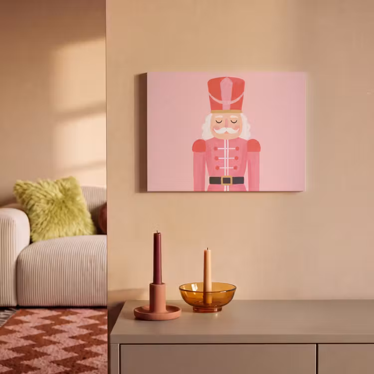 Akoestisch schilderij - Notenkraker roze illustratie — 2
