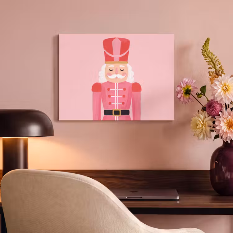 Akoestisch schilderij - Notenkraker roze illustratie — 4