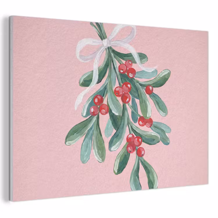 Akoestisch schilderij - Plant - Kerst - Roze — 1