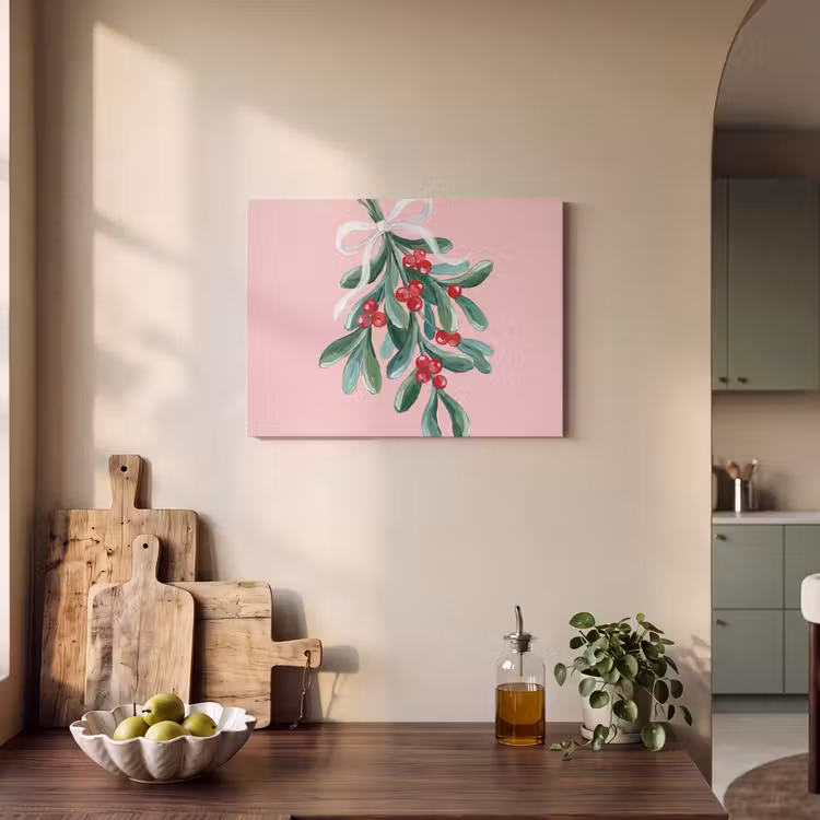 Akoestisch schilderij - Plant - Kerst - Roze — 3