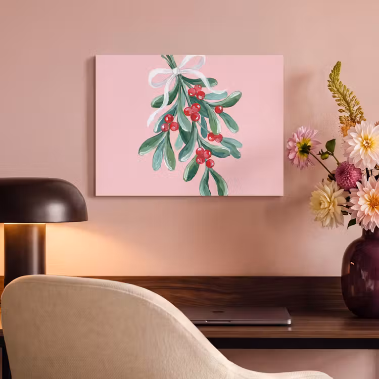 Akoestisch schilderij - Plant - Kerst - Roze — 4