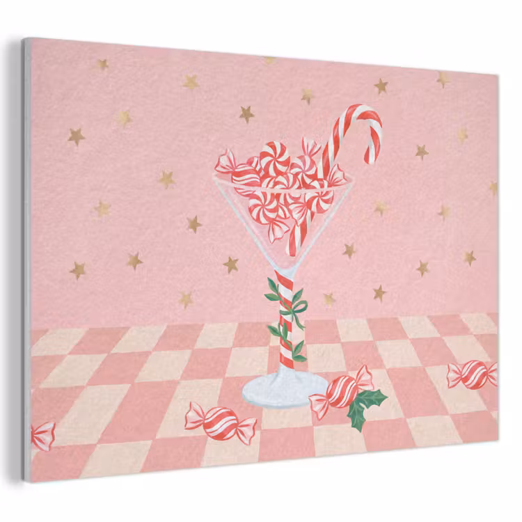Akoestisch schilderij - Snoep - Glas - Roze — 1