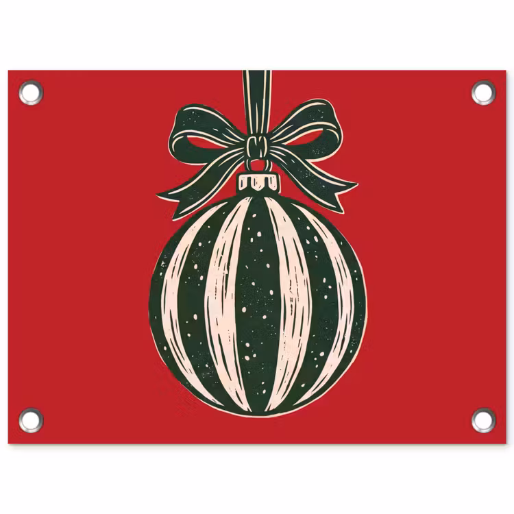 Tuinposter - Kerstbal - Kerst - Rood — 1