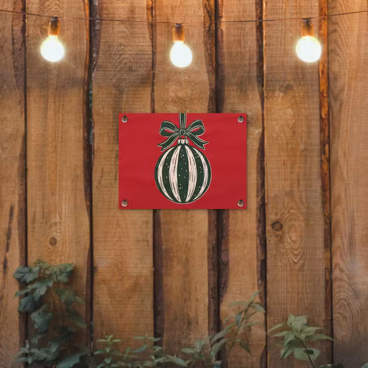 Tuinposter - Kerstbal - Kerst - Rood — 2