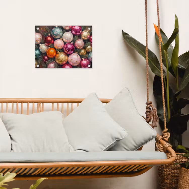 Tuinposter - Kerstballen - Kleurrijk - Feest — 5
