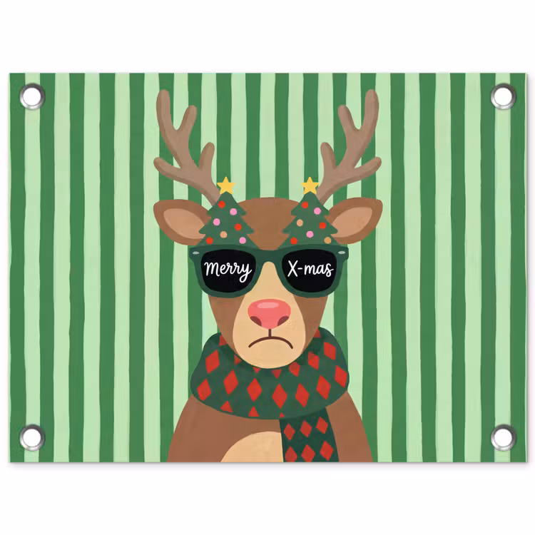 Tuinposter - Rendier - Kerst - Illustratie — 1