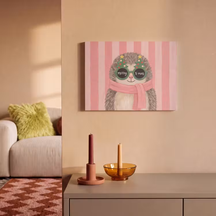 Akoestisch schilderij - Egel - Kerst - Illustratie — 2