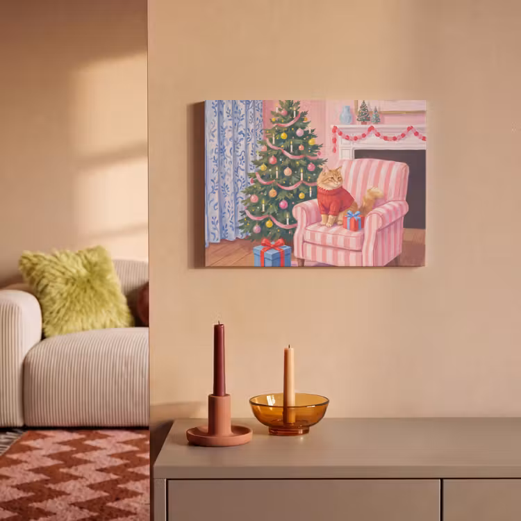 Akoestisch schilderij - Kat - Kerst - Interieur — 2