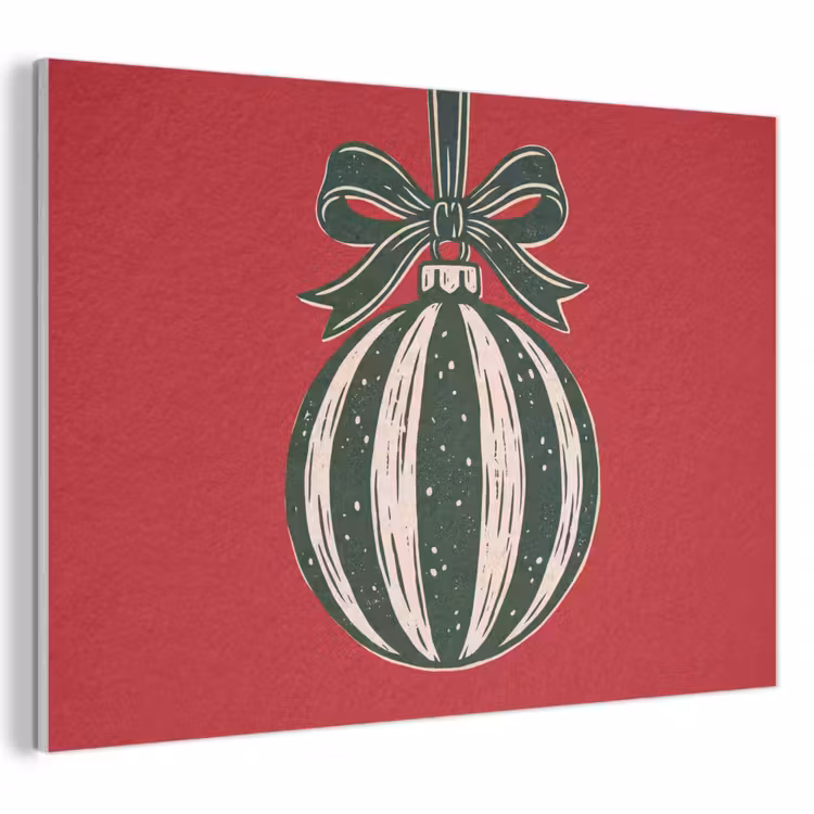 Akoestisch schilderij - Kerstbal - Kerst - Rood — 1
