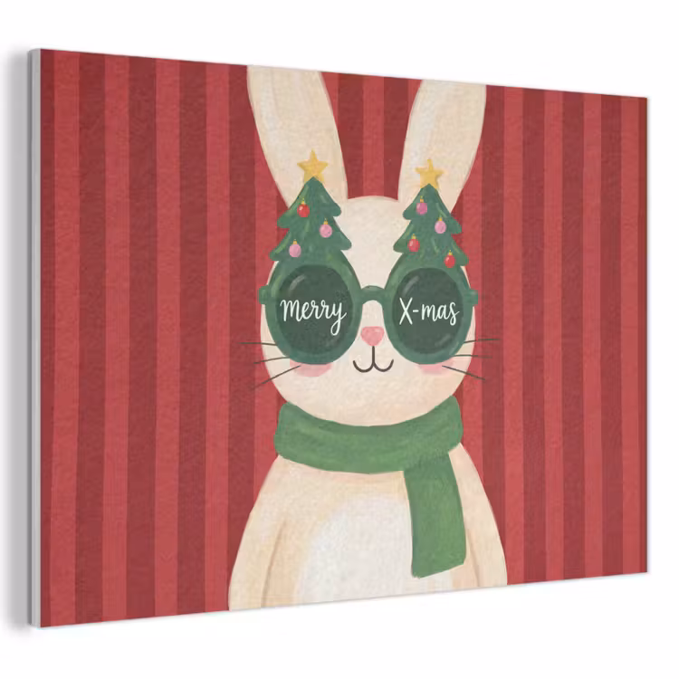 Akoestisch schilderij - Konijn - Kerst - Dieren — 1