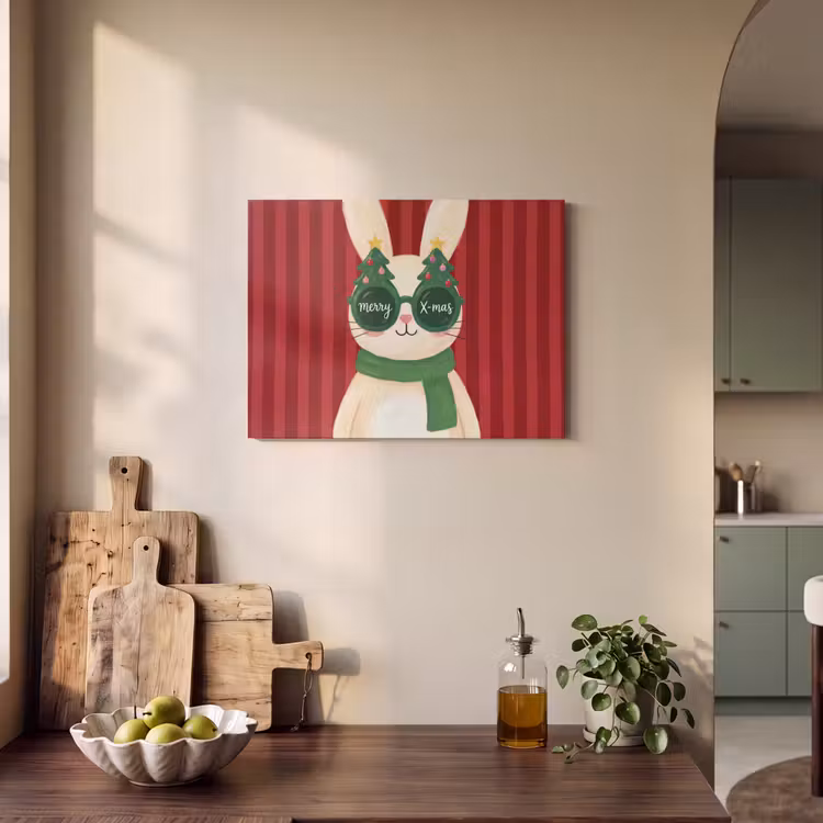 Akoestisch schilderij - Konijn - Kerst - Dieren — 3