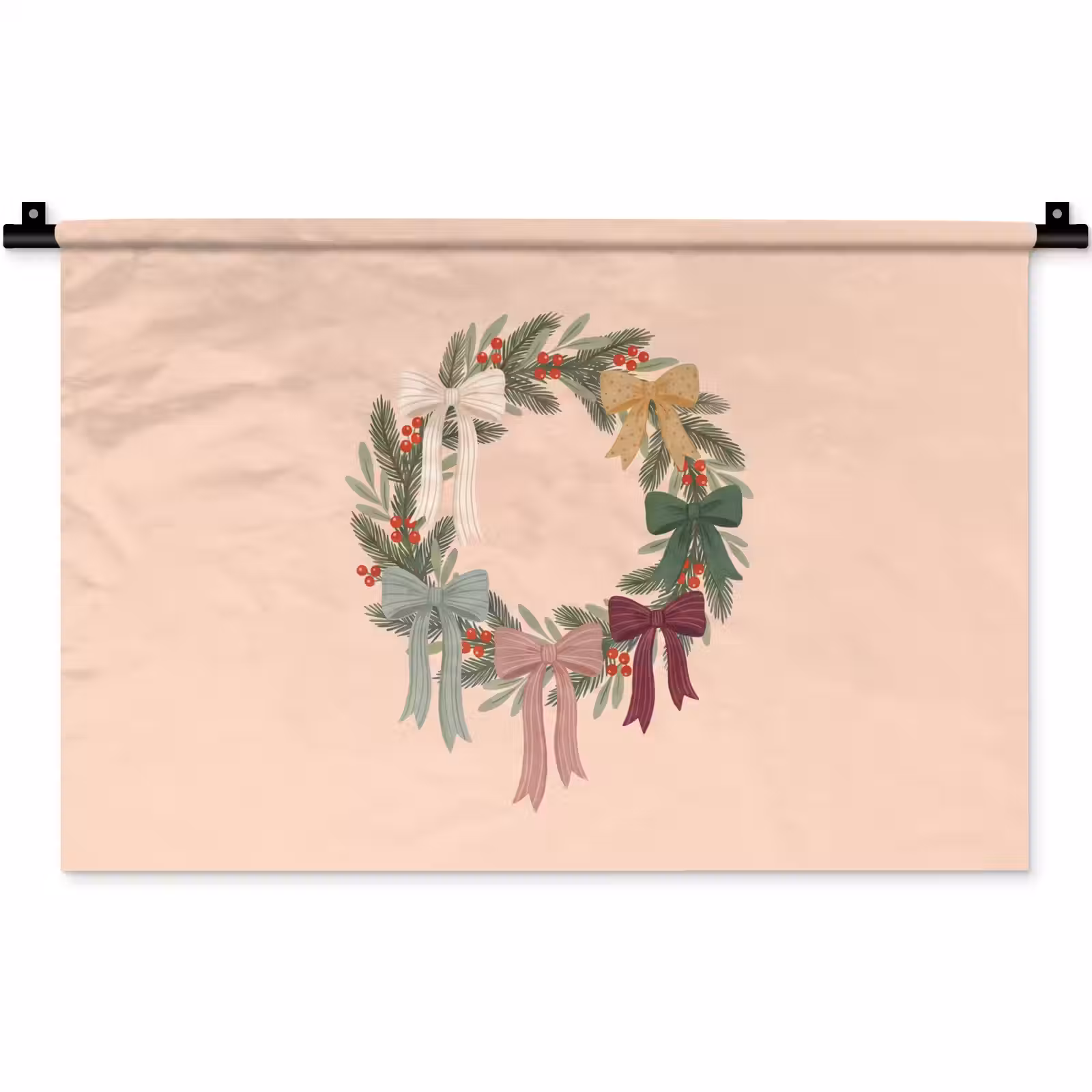 Wandkleed - Kerstkrans - Strikken - Kerst — 1