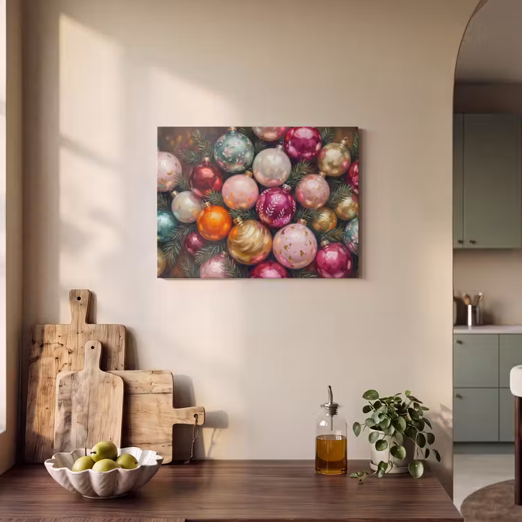 Akoestisch schilderij - Kerstballen - Kleurrijk - Feest — 3