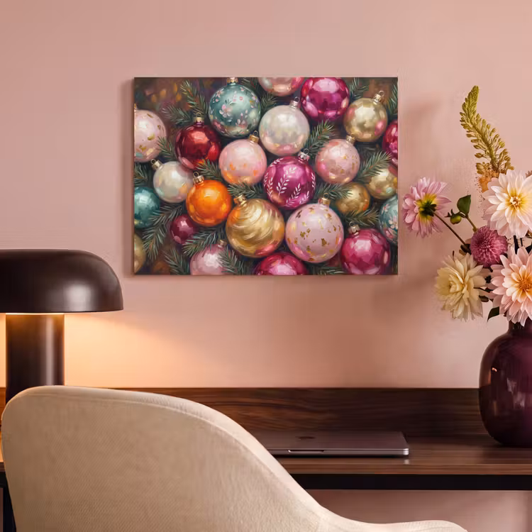 Akoestisch schilderij - Kerstballen - Kleurrijk - Feest — 4