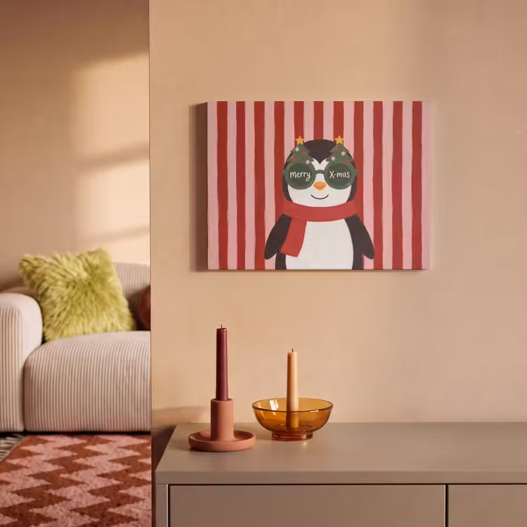 Akoestisch schilderij - Pinguïn - Kerst - Illustratie — 2