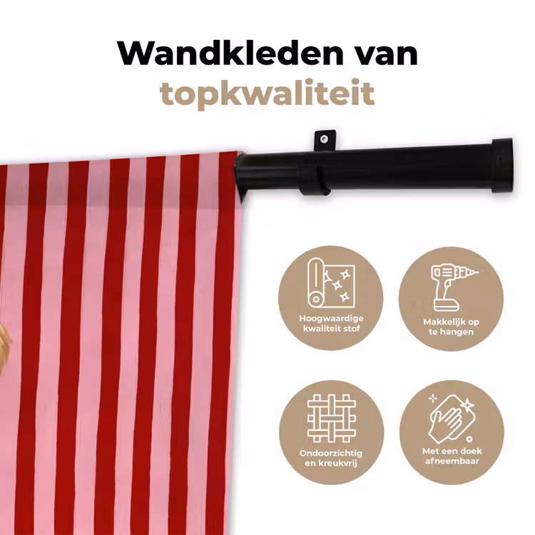 Wandkleed - Hond - Kerst - Rood — 3