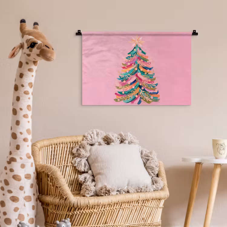 Wandkleed - Kerstboom - Abstract - Kleurrijk — 5