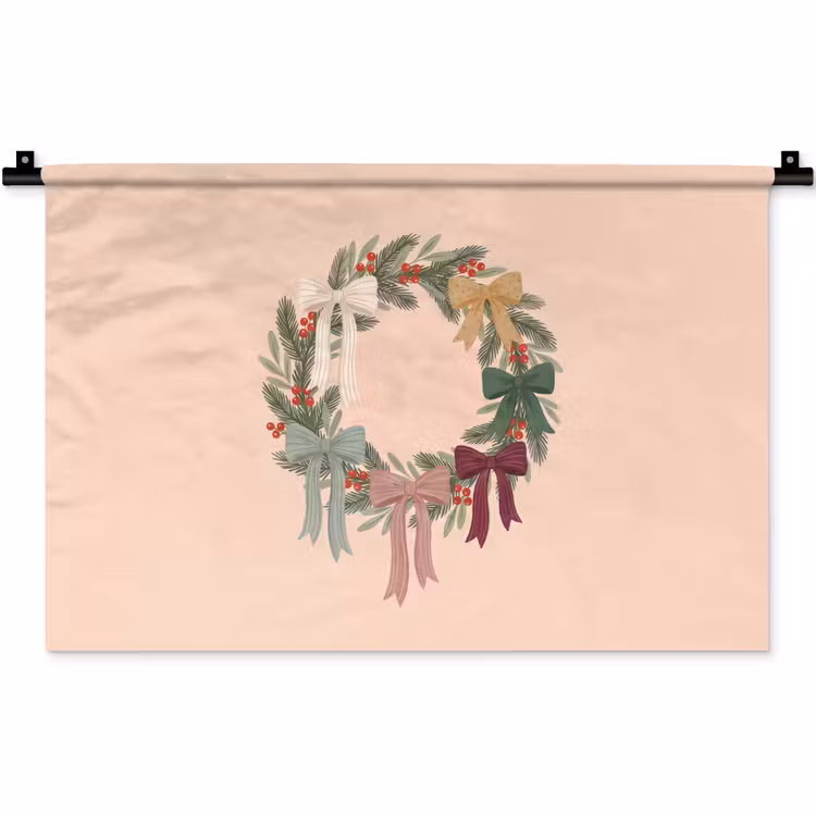 Wandkleed - Kerstkrans - Strikken - Kerst — 1
