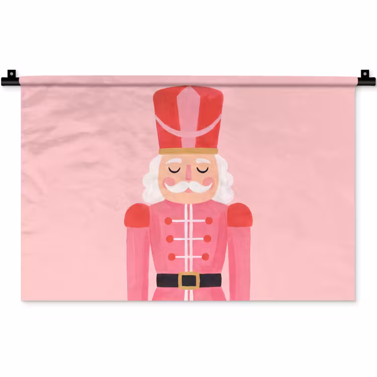Wandkleed - Notenkraker roze illustratie — 1