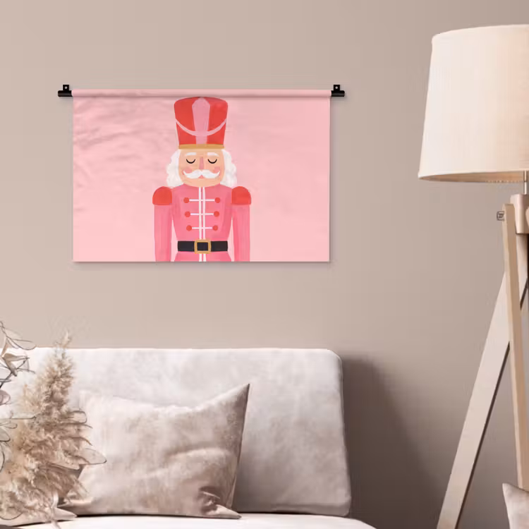 Wandkleed - Notenkraker roze illustratie — 2