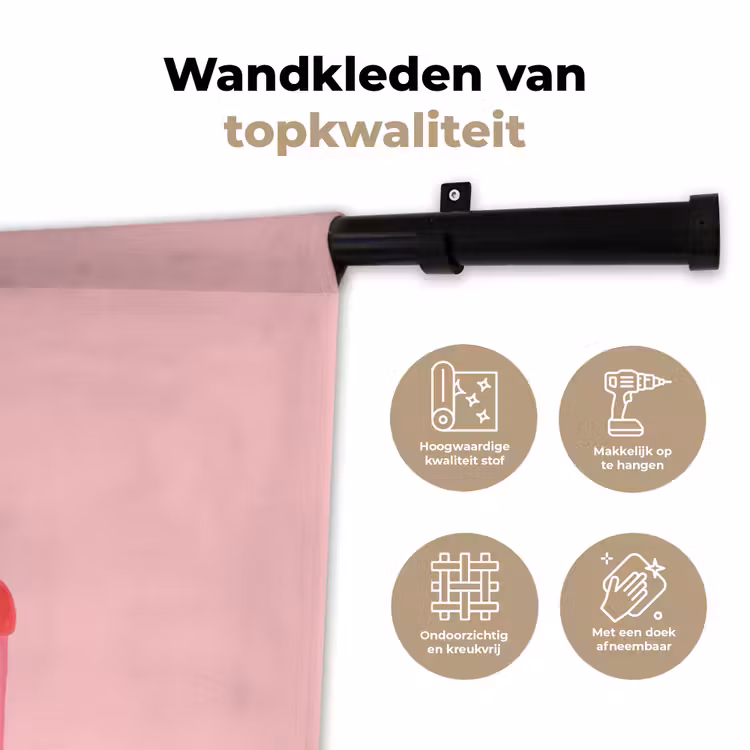 Wandkleed - Notenkraker roze illustratie — 3