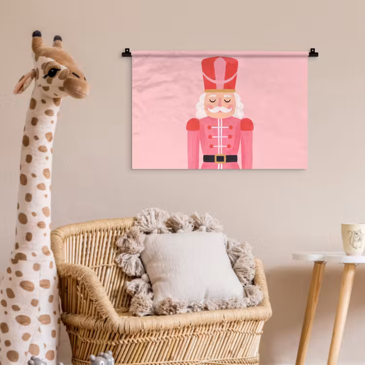 Wandkleed - Notenkraker roze illustratie — 5