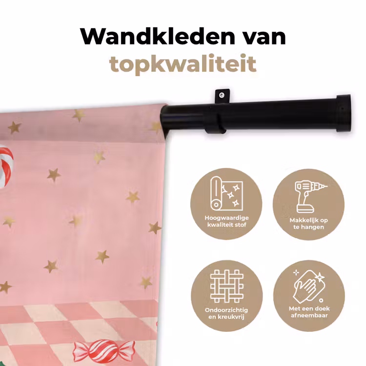 Wandkleed - Snoep - Glas - Roze — 3