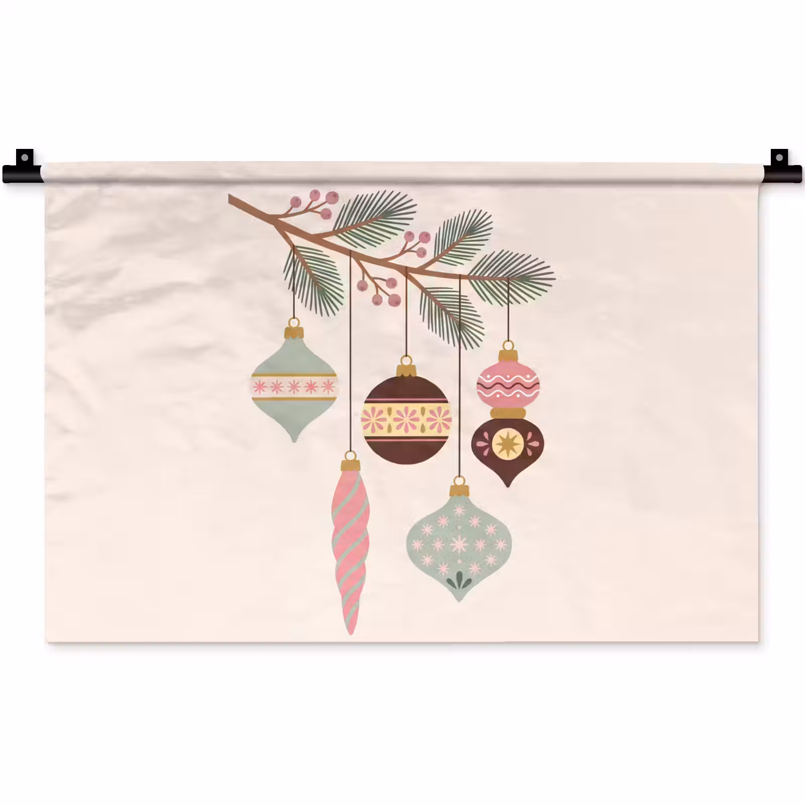 Wandkleed - Kerst - Ornamenten - Tak — 1