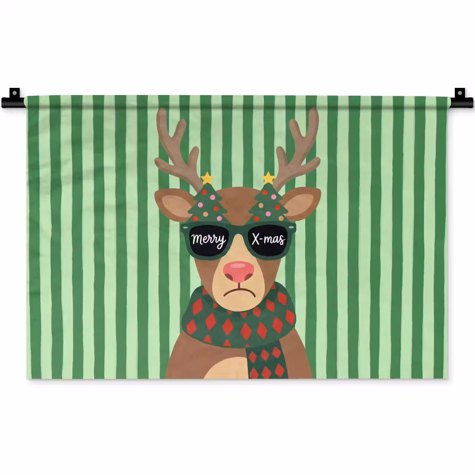 Wandkleed - Rendier - Kerst - Illustratie — 1