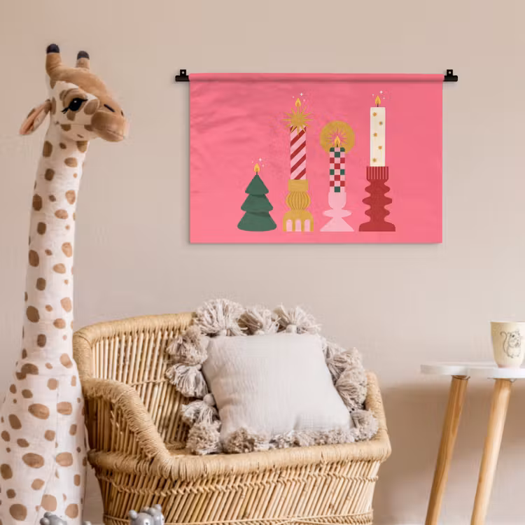Wandkleed - Kaarsen - Feest - Roze — 5